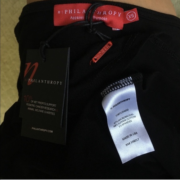 🇺🇸 N: PHILANTHROPY Black off Shoulder HARRIET TOP @1069-71/30 - Picture 6 of 7